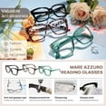 thumbnail image 7 of MARE AZZURO Oversized Reading Glasses 1.00+ Women Fashion Large Readers 1.0 1.25 1.5 1.75 2.0 2.25 2.5 2.75 3.0 3.5 (Black, 1.00), 7 of 7