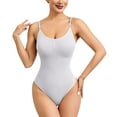 thumbnail image 2 of Viluyesy Womens Sculpting Bodysuit, Tummy Control Adjustable Strap Seamless Slim Fit High Compression Full Bodysuit White M, 2 of 9