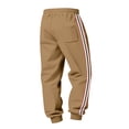 thumbnail image 7 of Bosfbaoi Men's Tapered leg Trousers Casual Relaxed Fit Sweatpants Solid Color Striped Vintage Texture Drawstring Pockets Elastic Waistband Japanese Style Terry Cloth Trousers, 7 of 7