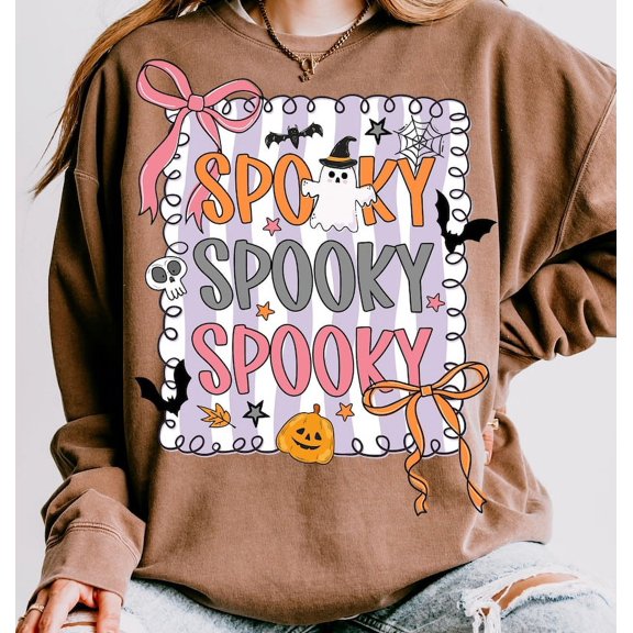 Halloween Spooky png, Preppy Halloween png, Retro Halloween Spooky , Spooky png, Pumpkin Png, Halloween Fall Sweatshirt png, Ghost