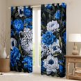 thumbnail image 2 of Manfei Wild Cheetah Black Out Curtains,Jungle Animal Curtains Pack of 2 (42x63 Each),Blue Country Floral Bedroom Curtains For Girls Kids,Microfiber Bedroom Decor, 2 of 6