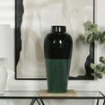 thumbnail image 2 of DecMode 23" Abstract Colorblock Green Metal Vase with Paint Streak Designs, 2 of 7