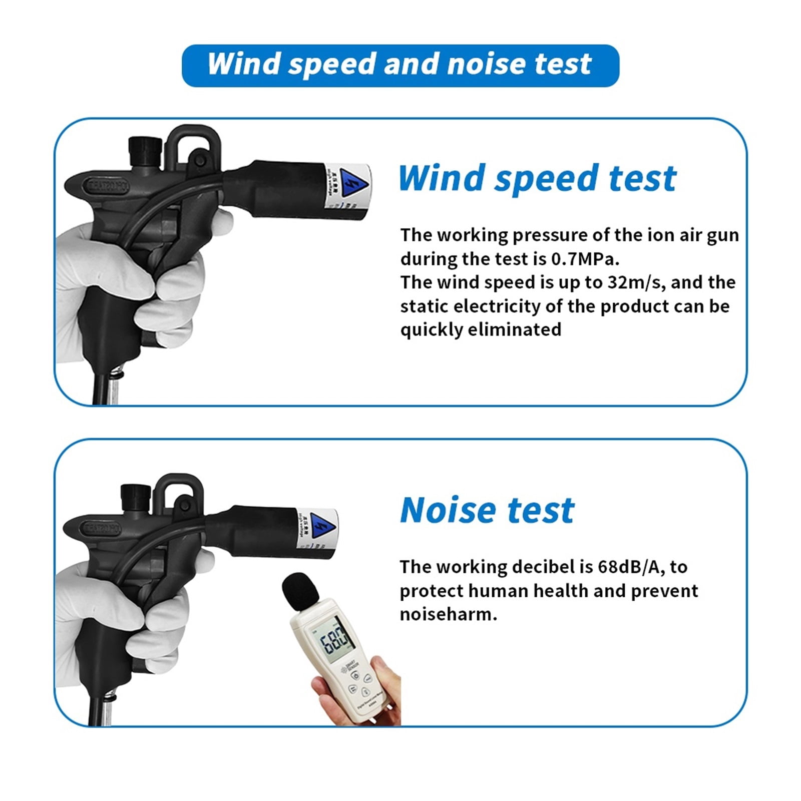 Air Gun Anti-Static Industrial Dust Removal Air Gun Double-Needle High   nerator