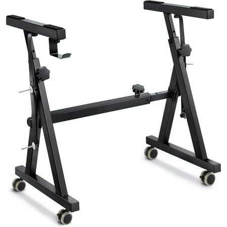 Likegreen Z-type Piano Stand Portable for All Keys Electric Keyboards Digital Pianos with Wheels,Black