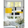 thumbnail image 4 of Yellow Black White Geometric Sheer Curtains 45 Inch Long 2 Panels, Modern Abstract Art Color Block Light Filtering Rod Pocket Semi Sheer Curtains, Sheer Voile Drapes for Living Room Bedroom, 52"x45", 4 of 5