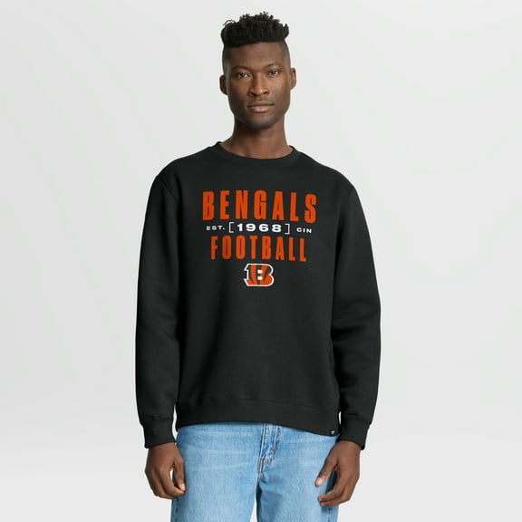 Men's Fanatics Black Cincinnati Bengals Powerful Throw Legacy Pullover Sweatshirt