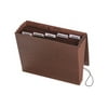 Smead 70540 Expanding File, 6 Pockets, 1/5 Tab, Leather-Like Redrope, Letter, Red