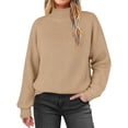 thumbnail image 1 of Suéter de cuello alto para mujer, jersey de color liso, suéter de punto de cuello alto, blusa de cuello alto para mujer, 1 of 6