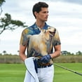 thumbnail image 3 of Rateoe Vintage Starry Sky Labrador Pattern Men's Short Sleeve Polo Shirts, Golf Polo Shirts Short Sleeve Performance Moisture Wicking Dry-Small, 3 of 6