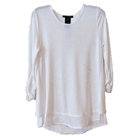 Element Top - Grace Elements Womens Size Large 3/4 Sleeve Top, White
