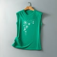 thumbnail image 3 of Pompotops Fashion Woman Causal Rounk Neck Printing Blouse Sleeveless T-Shirt Summer Tank Tops, 3 of 3