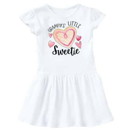 

Inktastic Grampy s Little Sweetie with Pink Heart Cookie Gift Toddler Girl Dress