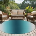 thumbnail image 5 of Teal Green Grey Ombre 8ft Round Rug, Modern Abstract Art Gradient Non-Skid Rubber Backing Large Area Rugs - Living Room Bedroom Home Office, Indoor Floor Mat Carpets Washable Rug, 5 of 9