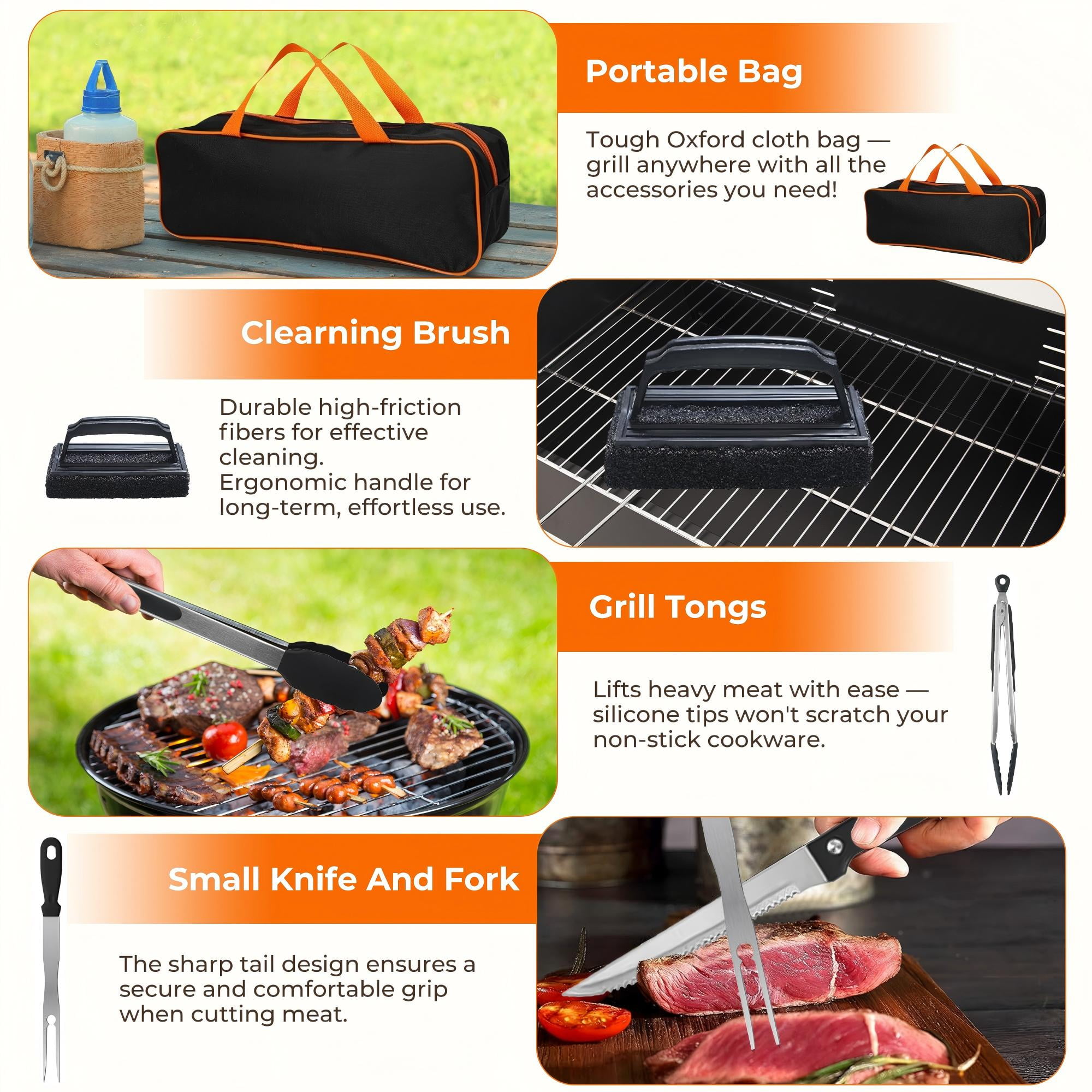 OHHANI 140Pcs Griddle Accessories Kit for Blackstone Camp Chef, BBQ Grill Tools Set with Spatulas, Squeeze Bottles, Tongs, Scraper, Storage Bag, for Outdoor Camping