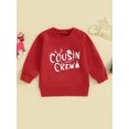 thumbnail image 2 of Wassery Kids Girls Boys Christmas Sweatshirts Toddler Girls Boys Letter Print Crew Neck Long Sleeve Pullovers Tops 6M 12M 18M 24M 2T 3T 4T  Baby Fall Winter Casual Clothes, 2 of 8