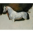 thumbnail image 3 of Horace Vernet 18x15 Black Modern Framed Museum Art Print Titled - Study of a White Horse, 3 of 5