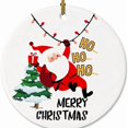thumbnail image 1 of 2pcs Circular Ceramic Gift Pendant Craft Hanging Decoration Family Keepsake Round White Porcelain(Christma), 1 of 5