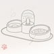 thumbnail image 1 of Juego de cuencos de agua y comida para mascotas, cuencos de agua y comida para mascotas, cuencos dobles para mascotas, innovación moderna, 1 of 5