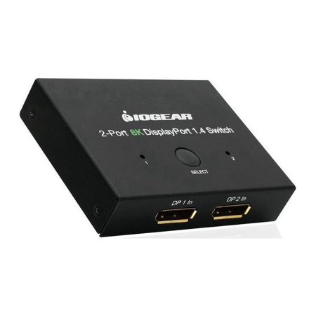 UPC: 0881317520432 | IOGEAR 2-Port 8K DisplayPort 1.4 Switch GDP14SW2