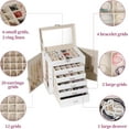 thumbnail image 4 of Jewelry Box For women, 6 Layer Large Jewelry Organizer With Mirror, Multi-Function Storage Box With Lock, Accessory Holder With 5 Drawers, For Earrings Necklace Ring Bracelet (White), 4 of 7