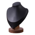 thumbnail image 1 of Exhibidor de collares Busto elegante para mujer Base de madera Soporte de cadena colgante estable Negro Pequeño, 1 of 9