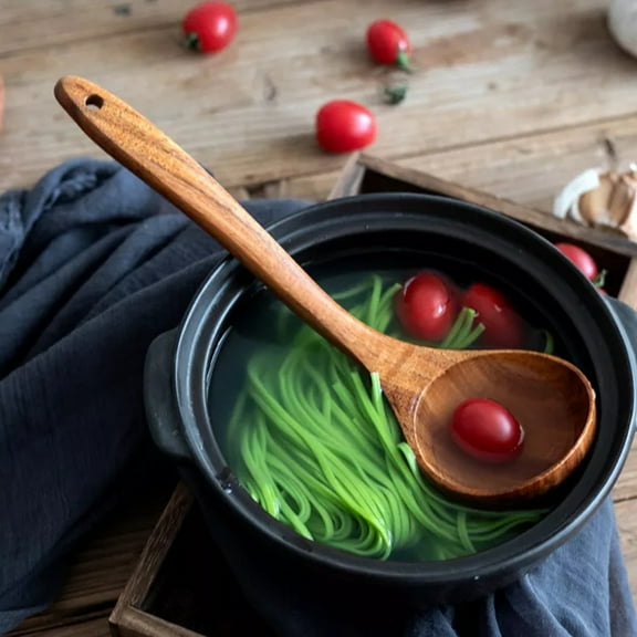 dianhelloya Professional Scratch-Free Wooden Spoon Set for Non-Stick Cookware - Family-Safe Kitchen Utensils with Durable, Heat-Resistant Design