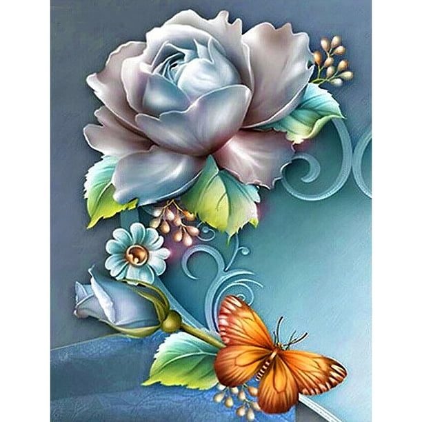 Cuadros Decorativos 5D DIY rosas taladro redondo completo diamante pintura arte Kit ilustraciones hogar pared decoración Ehuebsd Nuevos Originales