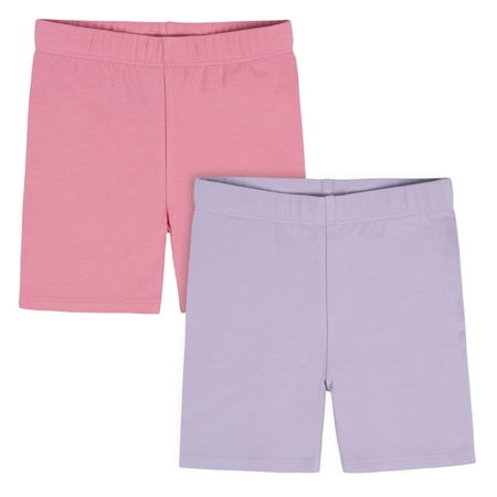 Gerber Baby and Toddler Girl Pull-On Bike Shorts, 2 Pack, Sizes 12 Months - 5T