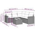 thumbnail image 2 of vidaXL Garden Sofa Set Black PE Rattan Large Removable Covers, 2 of 4
