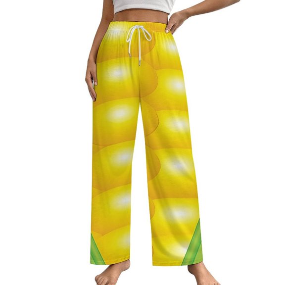 Corn Cob Print Pajama Pants Comfortable Elastic Waist Pajamas Fashion Sleepwear Bottoms Plus Size Homewear