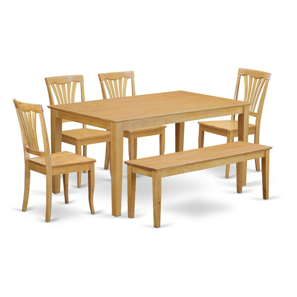East West Furniture Capri 6 Piece Lath Back Dining Table Set Walmart