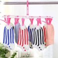 thumbnail image 3 of keepw 12 Clip olding Drying Rack Underwear Socks Clip Multi-functional Clothes Rack Hot Sale High Quality Folding Plastic Clothing candy pink 1Set, 3 of 4