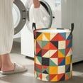 thumbnail image 5 of Colorful Abstract Vibrant Geometric Shapes Laundry Hamper Small Storage Basket/Toy Organizer/Dirty Clothes Bucket, 5 of 5