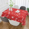 thumbnail image 4 of SKYSONIC 60"x120" Square Tablecloth with Snowflake Red Background Prints, Anti-Wrinkle and Smooth Table Cloth for Kitchen/Home Party Decoration, 4 of 7