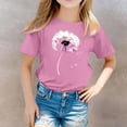 thumbnail image 2 of PINQI Kids Graphic Tees Cute Cat Sunflower T Shirts Girls Summer Short Sleeve Tops Cotton Crewneck Athletic Basic Tee, 2 of 5