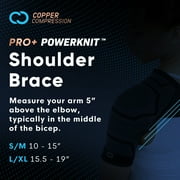 Copper Compression PRO+ Powerknit Shoulder Sleeve: Stabilization for Sprains, Torn Rotator Cuff, Dislocated AC Joint & AC Separation L/XL