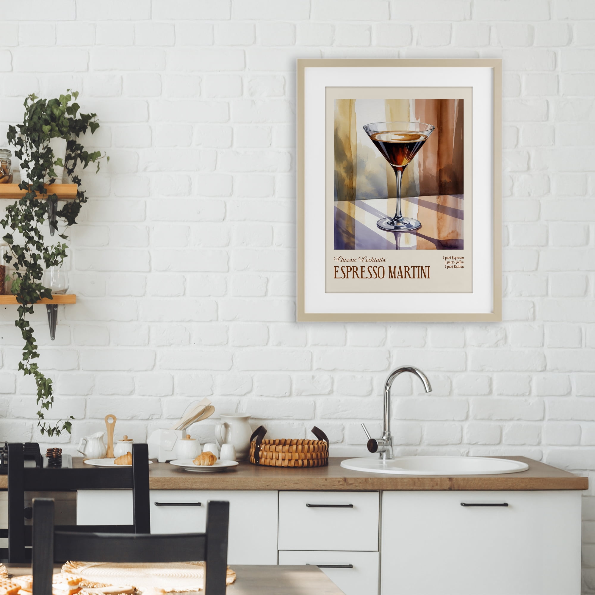Stupell Industries Espresso Martini Sun Reflection Birch Framed Print Under Glass, design by Andreas Magnusson