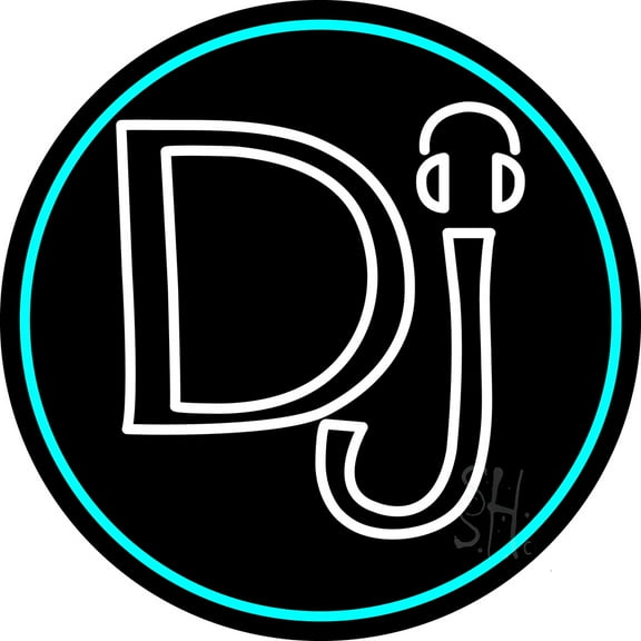 Dj Headphone LED Neon Sign 26" Tall x 26" Wide - inches Black Square Cut Acrylic Backing, with Dimmer - Premium built indoor Sign for Studio, Club, Home décor, Event, Workshop, Storefront.