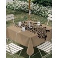 thumbnail image 2 of Square Outdoor Tablecloth with Umbrella Hole Black Tree Outside Table Cloth Waterproof Patio Table Cover Birds Vintage Farmhouse Brown Zipper Tablecloths for Picnic Party Camping 54x54 Inch, 2 of 8