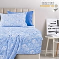 thumbnail image 6 of Lux Decor Collection Microfiber Twin Bed Sheets Set, 4 Pc Bedding Sheet Set - White Blue, 6 of 7