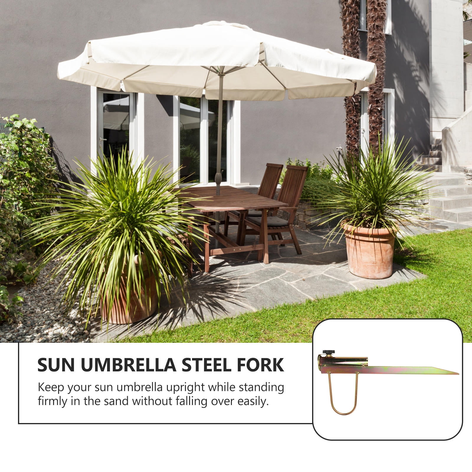 Masteelf 3 pcs Umbrella Holder Umbrella Iron Holder Sun Umbrella Stand (Golden)