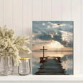 thumbnail image 2 of Qisvanset Wooden Cross Pier Serenity Canvas Wall Art 15.75x11.81 Inches, 2 of 8
