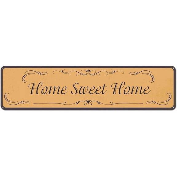 Home Sweet Home Metal Sign, Classic Tin Sign Wall Plaque Décor Rustic Farmhouse Signs Bathroom House Table Decoration for Home 4" x 16"