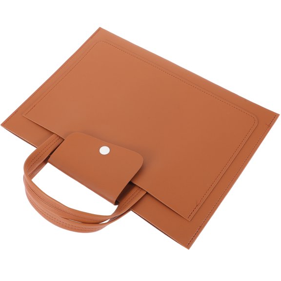 HOMEMAXS Laptop Storage Bag in Khaki PU for Safe Travel and Business Use Slim and Lightweigh