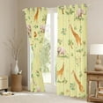 thumbnail image 3 of Castle Fairy Cute Wildlife Lion Elephant Giraffe Curtains Pack of 2 (42x84 Each) for Kids Children Teens,Cartoon Floral Flowers Animal Curtains Blackout,Yellow Orange Bedroom Curtains, 3 of 6