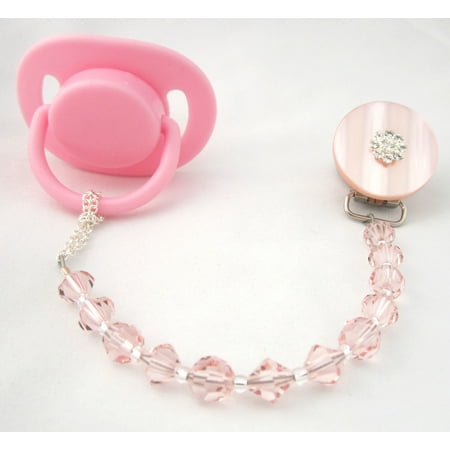Sparkly Pacifier Clip with Swarovski Crystals