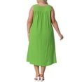 thumbnail image 4 of DARING DIVA Women's Plus Size Summer V Neck Sleeveless Beach Dress 3X Grass Green, 4 of 6