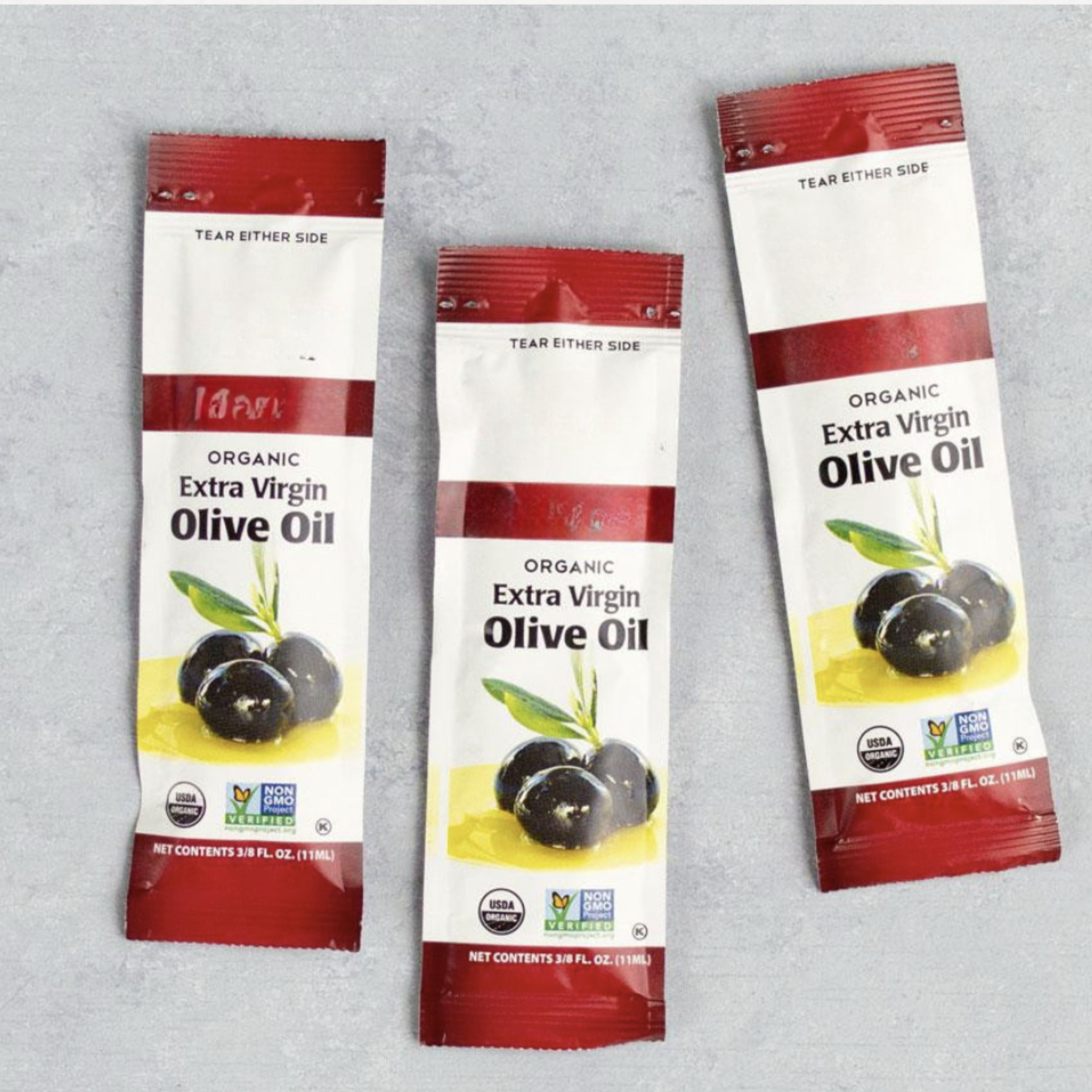 Organic Extra Virgin Olive Oil Packets – 15 Count | Single Serve Portion Control | .375 fl oz Each | Restaurant & Takeout Use