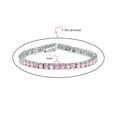 thumbnail image 4 of Bling Jewelry Womens Tourmaline Pink CZ Tennis Bracelet - 12 CTW Simulated Round Solitaire Cubic Zirconia Bracelet, 4 of 7