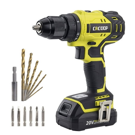 CACOOP 20V Brushless Cordless Drill/Driver Set, 1/2